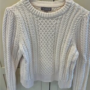 J. Crew Women's Cream Cable Knit Sweater